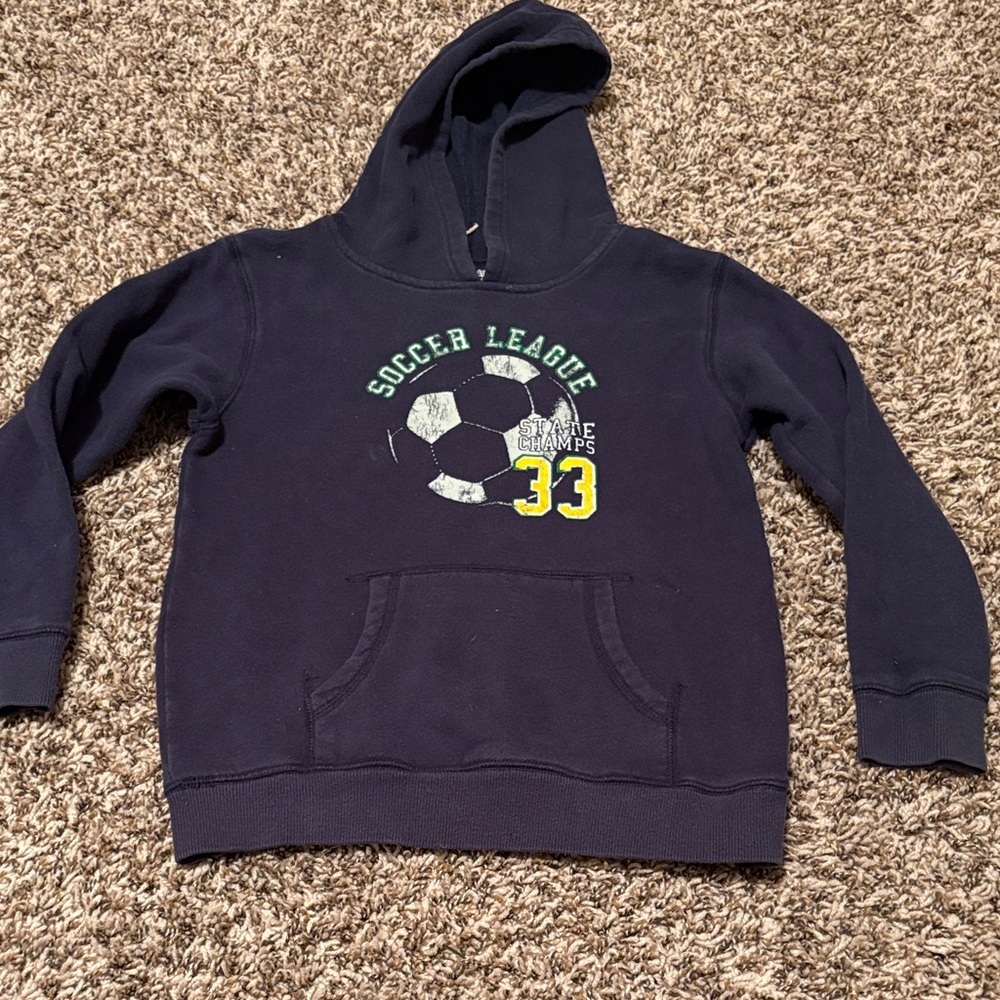 Kids Soccer League Navy Hoodie boys size 7 large